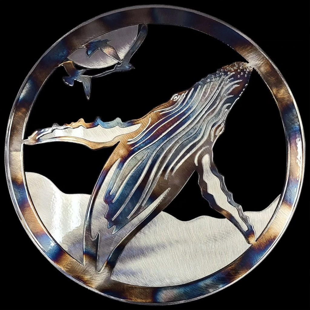Humpback Whale, Round Panel, Custom Finish